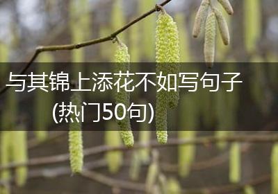 与其锦上添花不如写句子(热门50句)