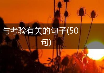 与考验有关的句子(50句)