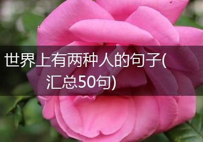 世界上有两种人的句子(汇总50句)
