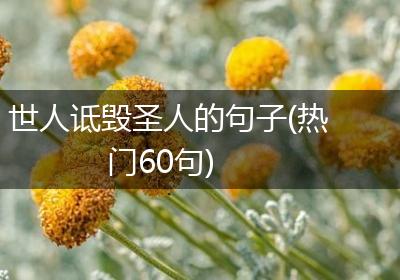 世人诋毁圣人的句子(热门60句)