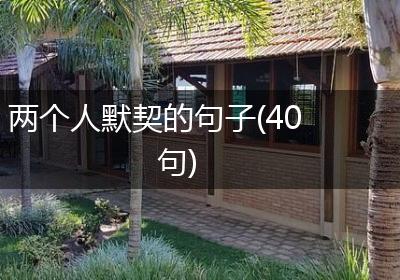两个人默契的句子(40句)