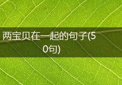 两宝贝在一起的句子(50句)