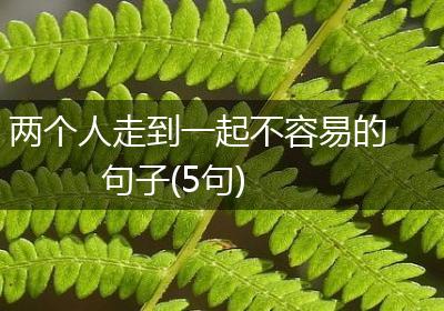 两个人走到一起不容易的句子(5句)