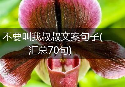 不要叫我叔叔文案句子(汇总70句)