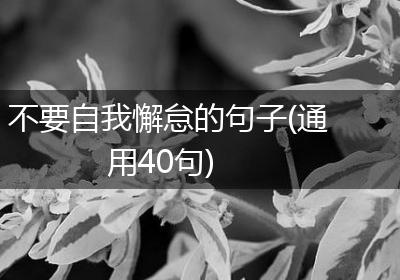 不要自我懈怠的句子(通用40句)
