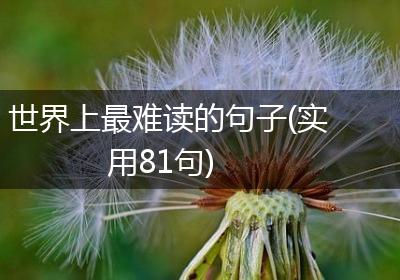 世界上最难读的句子(实用81句)