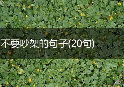 不要吵架的句子(20句)