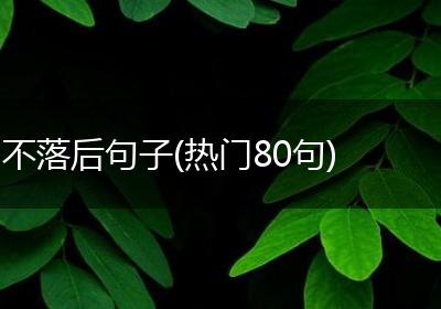 不落后句子(热门80句)