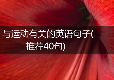 与运动有关的英语句子(推荐40句)