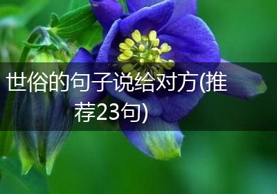 世俗的句子说给对方(推荐23句)