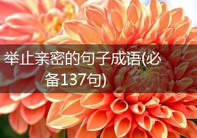 举止亲密的句子成语(必备137句)