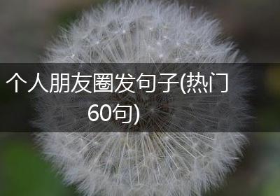 个人朋友圈发句子(热门60句)