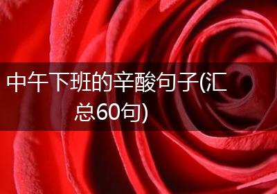 中午下班的辛酸句子(汇总60句)