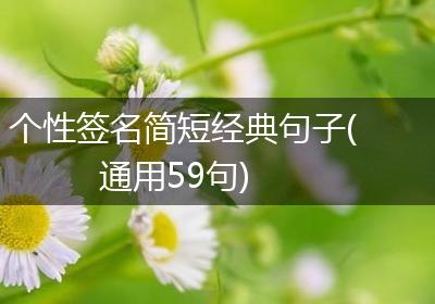 个性签名简短经典句子(通用59句)