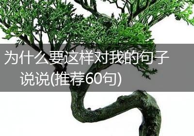 为什么要这样对我的句子说说(推荐60句)