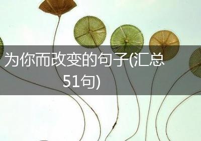 为你而改变的句子(汇总51句)