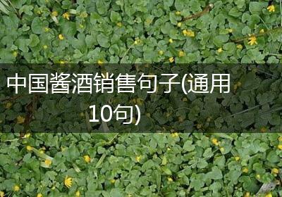中国酱酒销售句子(通用10句)