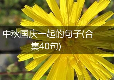 中秋国庆一起的句子(合集40句)