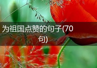为祖国点赞的句子(70句)