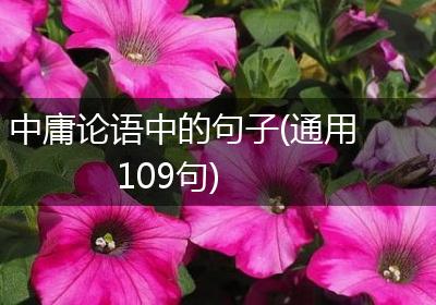 中庸论语中的句子(通用109句)