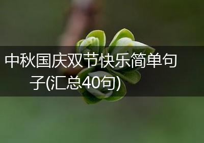 中秋国庆双节快乐简单句子(汇总40句)