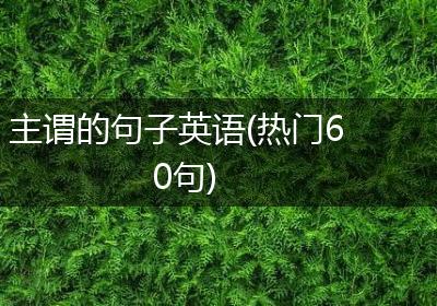 主谓的句子英语(热门60句)