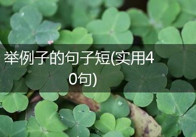 举例子的句子短(实用40句)