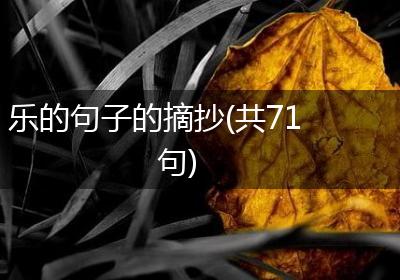 乐的句子的摘抄(共71句)