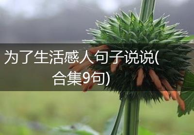 为了生活感人句子说说(合集9句)
