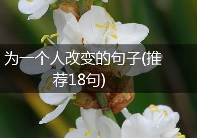 为一个人改变的句子(推荐18句)