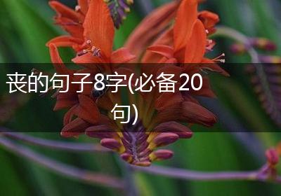 丧的句子8字(必备20句)