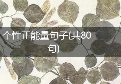 个性正能量句子(共80句)