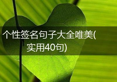 个性签名句子大全唯美(实用40句)