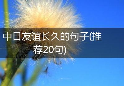 中日友谊长久的句子(推荐20句)