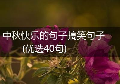 中秋快乐的句子搞笑句子(优选40句)