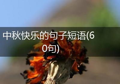 中秋快乐的句子短语(60句)