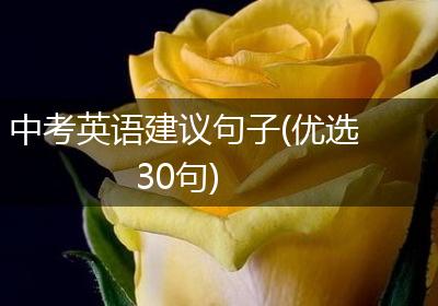 中考英语建议句子(优选30句)