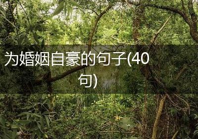 为婚姻自豪的句子(40句)