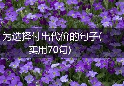 为选择付出代价的句子(实用70句)