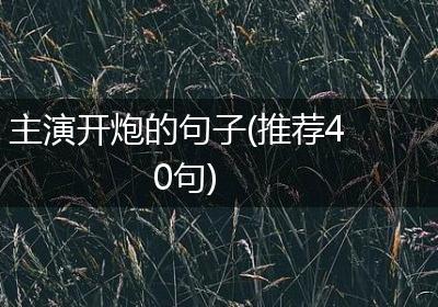 主演开炮的句子(推荐40句)