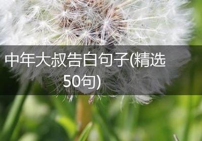 中年大叔告白句子(精选50句)