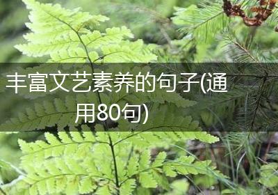丰富文艺素养的句子(通用80句)