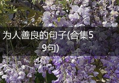 为人善良的句子(合集59句)