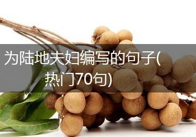 为陆地夫妇编写的句子(热门70句)