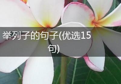举列子的句子(优选15句)