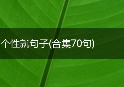 个性就句子(合集70句)