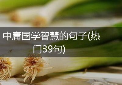 中庸国学智慧的句子(热门39句)