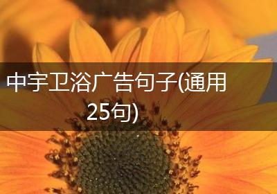 中宇卫浴广告句子(通用25句)