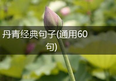 丹青经典句子(通用60句)