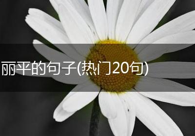 丽平的句子(热门20句)